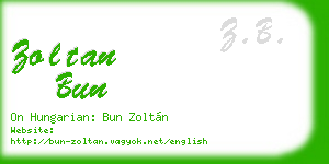 zoltan bun business card