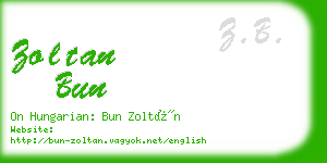 zoltan bun business card